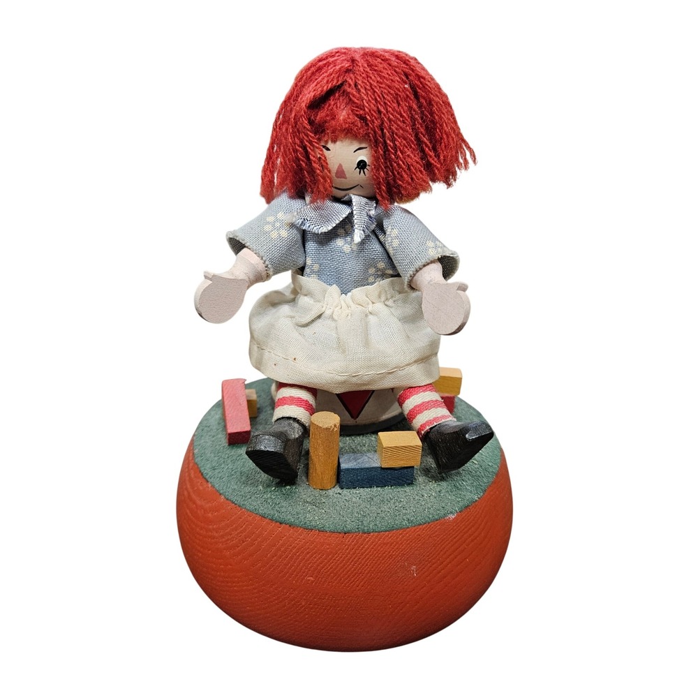 1971 The Bobbs Merrill Co Made in Italy by Anri Raggedy Ann Music Box "Toyland"